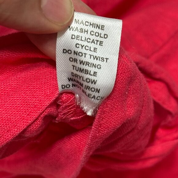 Contact Shorts Women's Size Large Pink Bermuda Linen Rayon Stretchy Waist Belt - Picture 5 of 11